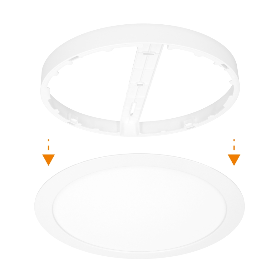 LED površinski/vgradni panel 2v1 24W/230V 3000/4000/6000K premer 30 cm IP54 bela