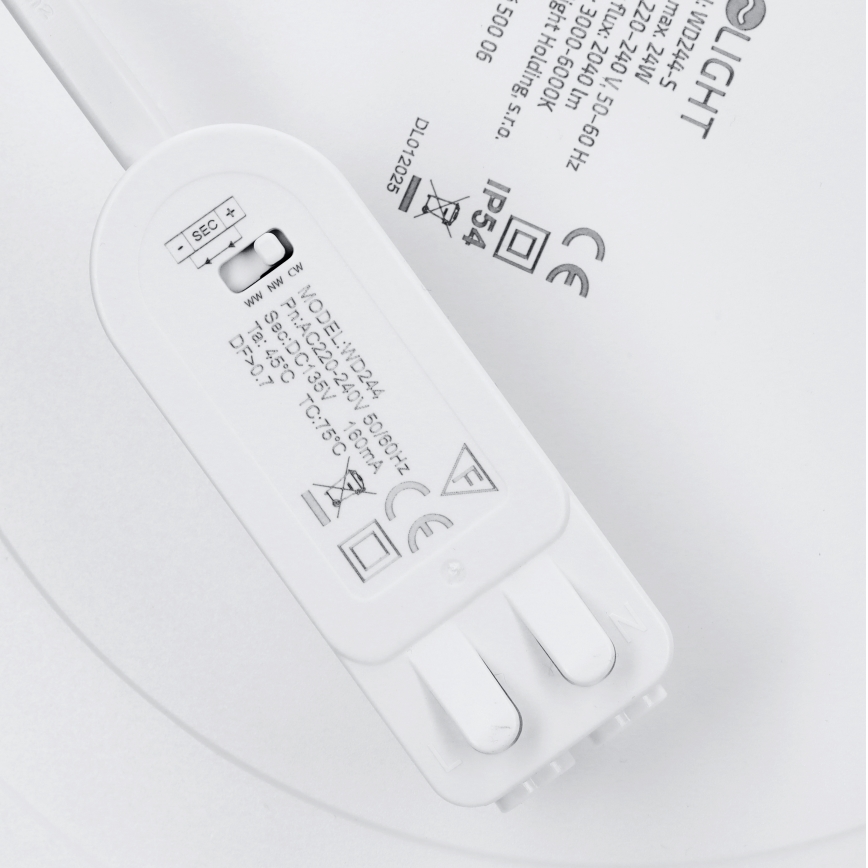 LED površinski/vgradni panel 2v1 24W/230V 3000/4000/6000K premer 30 cm IP54 bela