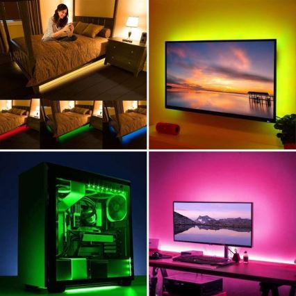 LED RGB Zatemnitveni trak za TV LED/6W/5V Wi-Fi Tuya + Daljinski upravljalnik 0,5m