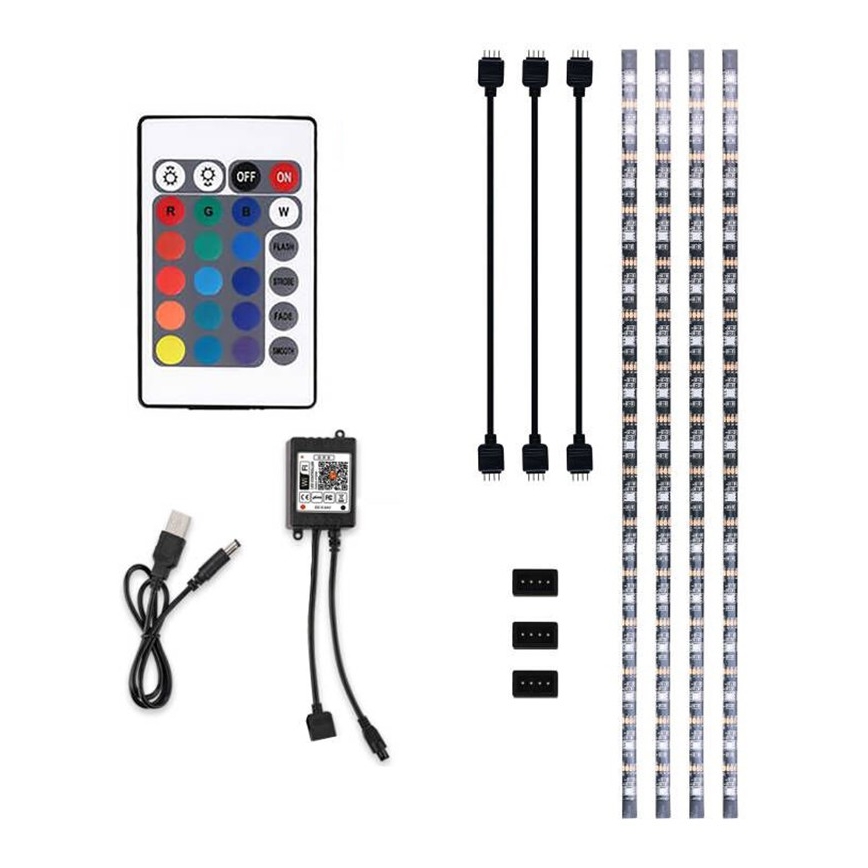 LED RGB Zatemnitveni trak za TV LED/6W/5V Wi-Fi Tuya + Daljinski upravljalnik 0,5m