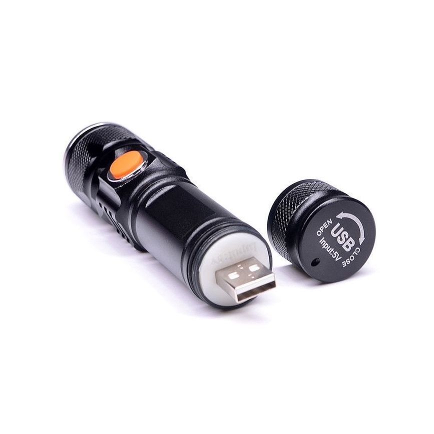 LED Polnilna baterijska svetilka USB LED/3W/3,7V IP44
