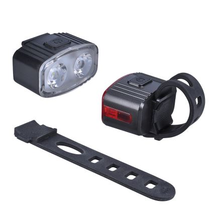 Solight WN47-SET 2x LED Zatemnitvna polnilna kolesarska luč 350mAh IP44 rdeča/bela