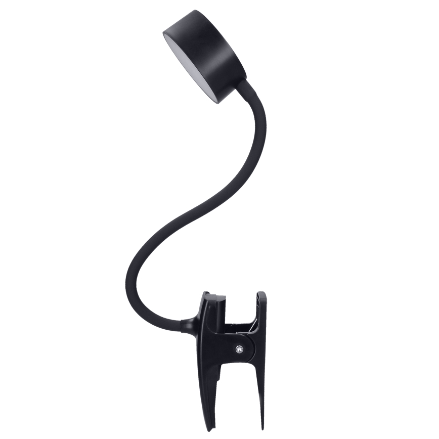 LED Zatemnitvena fleksibilna polnilna namizna svetilka s sponko LED/2W/1800 mAh 3000/4000/6500K črna