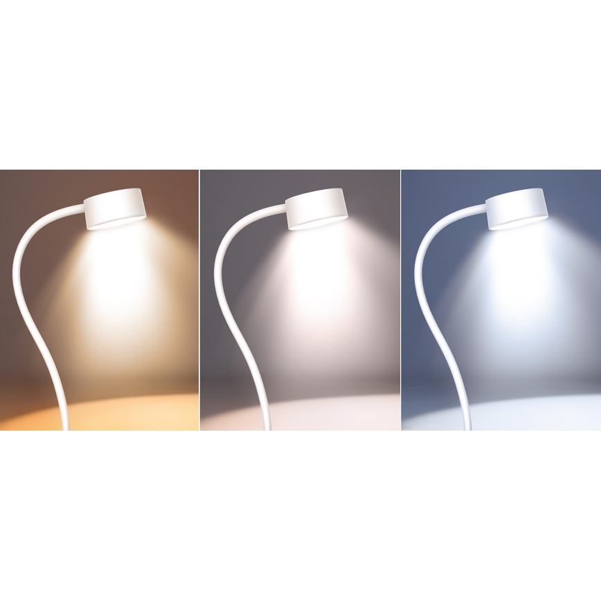 LED Zatemnitvena fleksibilna polnilna namizna svetilka s sponko LED/2W/1800 mAh 3000/4000/6500K bela