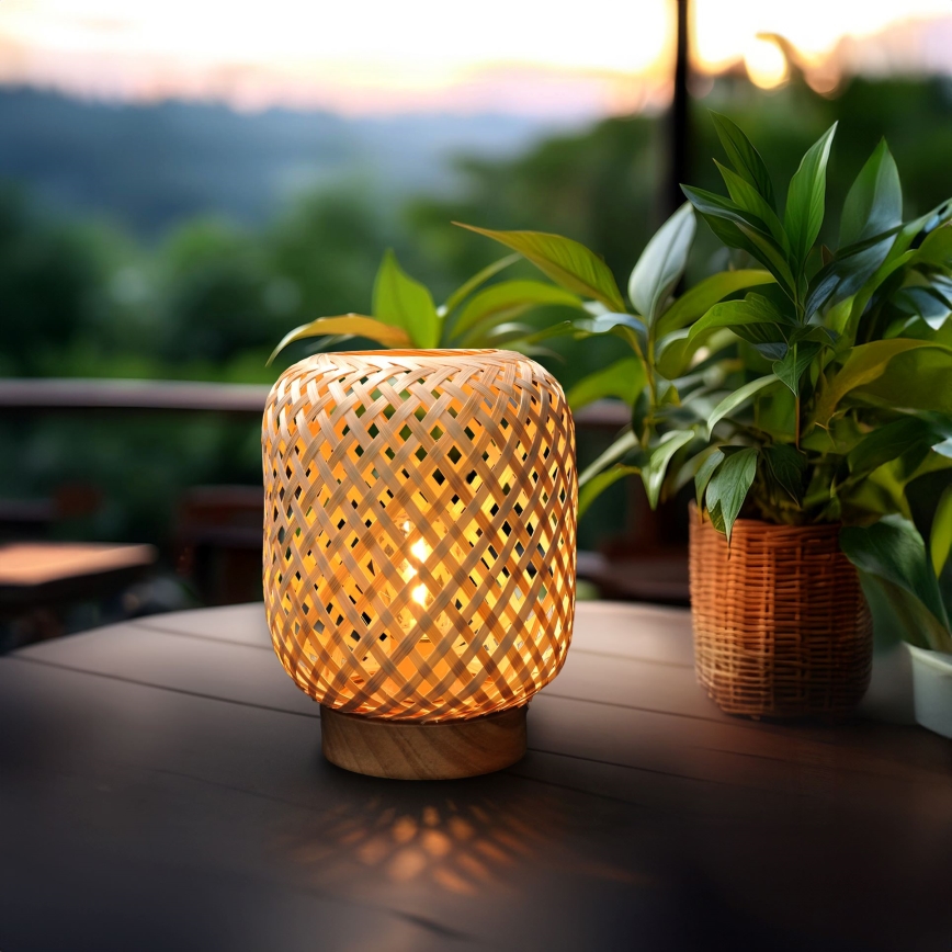 LED Dekorativna namizna svetilka BOHO LED/2xAAA ratan