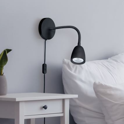 LED Zatemnitvena mala stenska svetilka LED/4W/230V črna