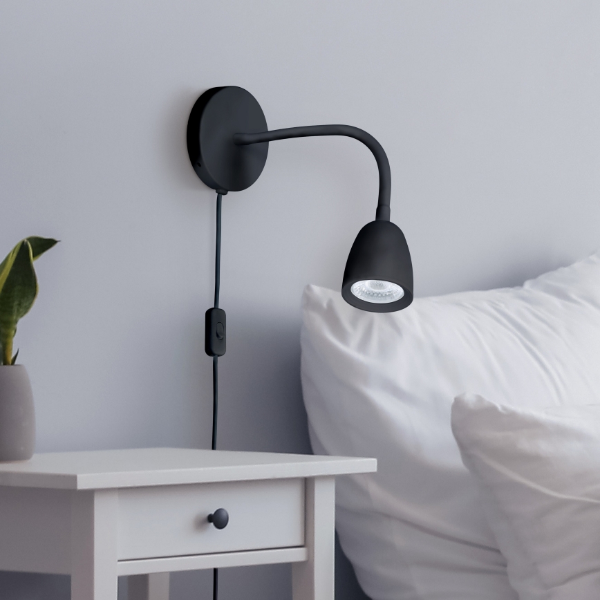 LED Zatemnitvena mala stenska svetilka LED/4W/230V črna