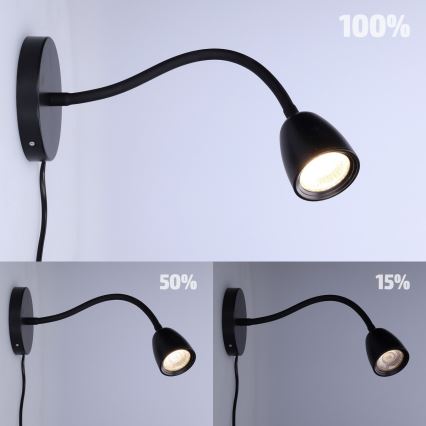 LED Zatemnitvena mala stenska svetilka LED/4W/230V črna