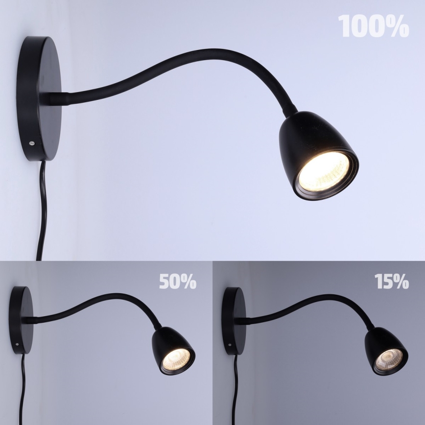 LED Zatemnitvena mala stenska svetilka LED/4W/230V črna