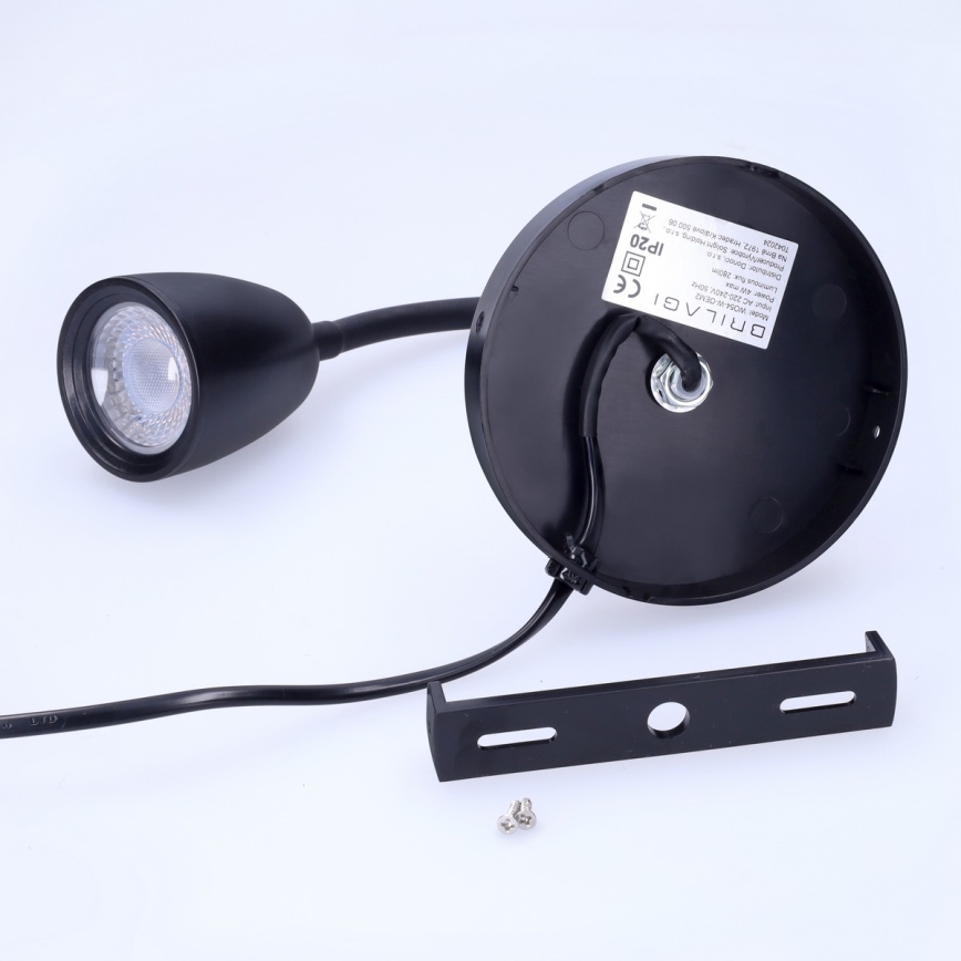 LED Zatemnitvena mala stenska svetilka LED/4W/230V črna