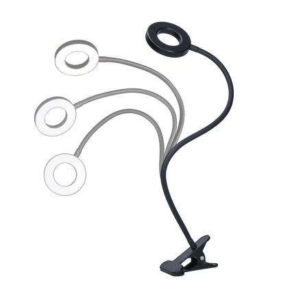 LED zatemnjiva namizna svetilka s sponko LED/8W/230V 3000/4000/5000K črna