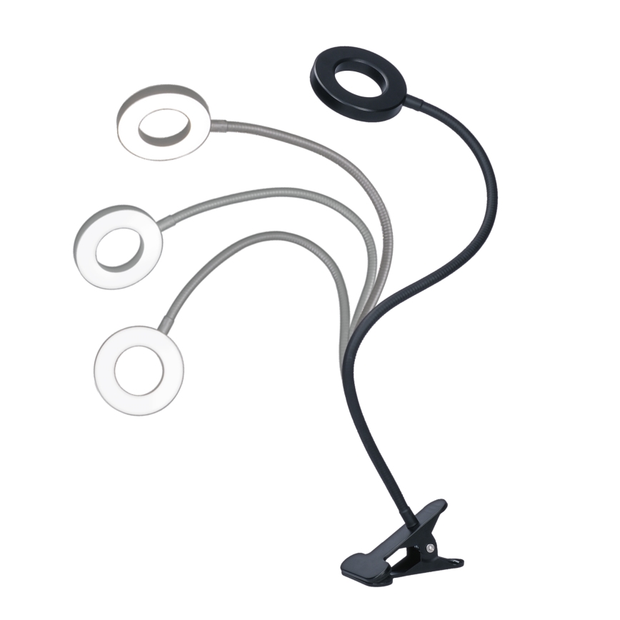 LED zatemnjiva namizna svetilka s sponko LED/8W/230V 3000/4000/5000K črna