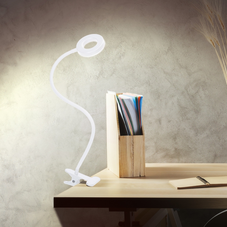 LED zatemnjevalna namizna svetilka s sponko LED/8W/230V 3000/4000/5000K bela