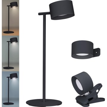 Solight WO68-B-LED Zatemnitvena polnilna svetilka 3v1 LED/4W/2000 mAh 3000/4000/6500K črna