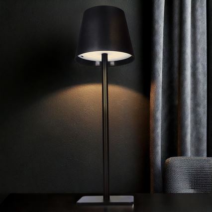 LED polnilna namizna svetilka LUCCA, na dotik, z nastavljivo svetlostjo, 3,7V 3000/4000/6500K 2000 mAh črna