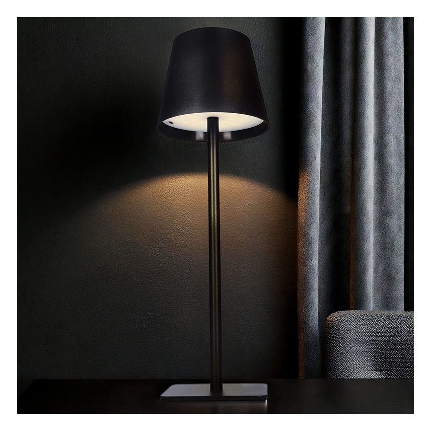 LED polnilna namizna svetilka LUCCA, na dotik, z nastavljivo svetlostjo, 3,7V 3000/4000/6500K 2000 mAh črna