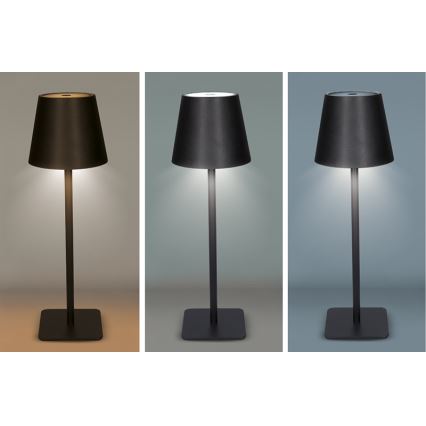 LED polnilna namizna svetilka LUCCA, na dotik, z nastavljivo svetlostjo, 3,7V 3000/4000/6500K 2000 mAh črna