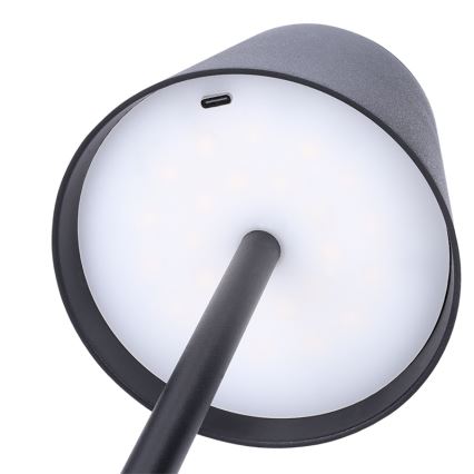 LED polnilna namizna svetilka LUCCA, na dotik, z nastavljivo svetlostjo, 3,7V 3000/4000/6500K 2000 mAh črna