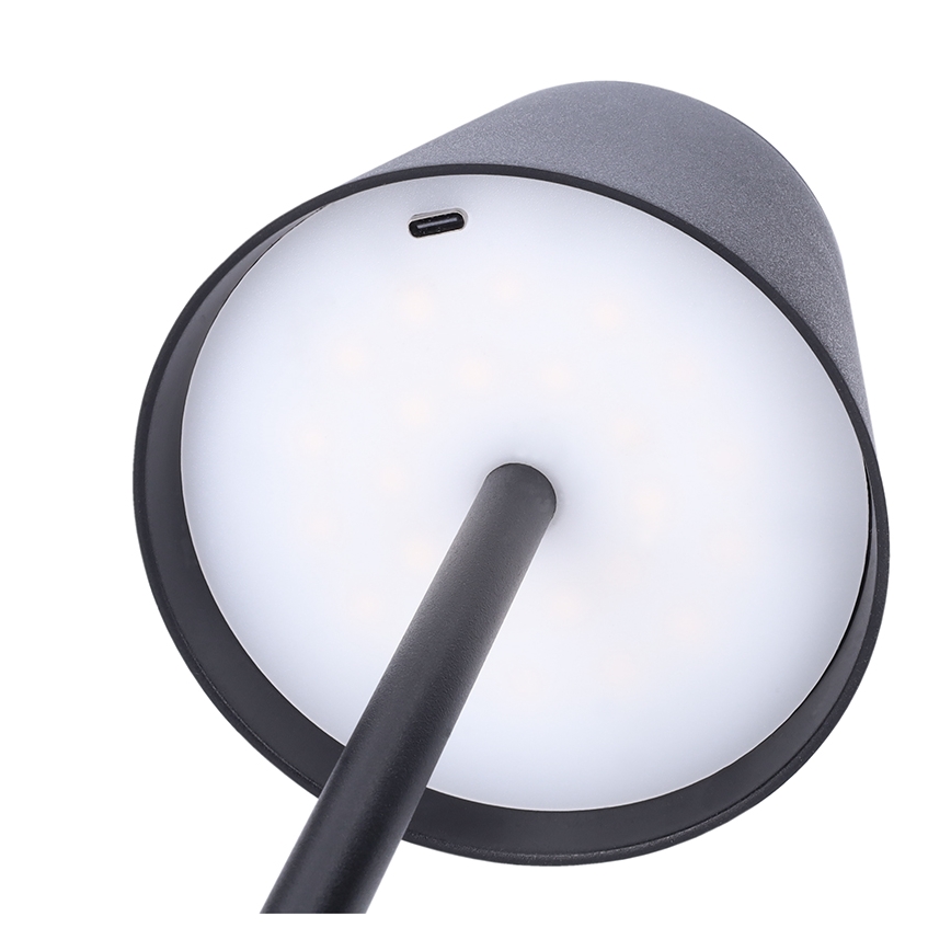 LED polnilna namizna svetilka LUCCA, na dotik, z nastavljivo svetlostjo, 3,7V 3000/4000/6500K 2000 mAh črna