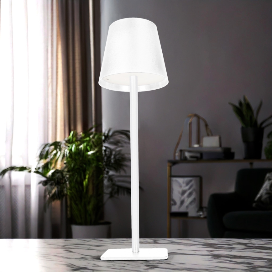 LED zatemnjevalna polnilna namizna svetilka LUCCA z upravljanjem na dotik LED/3,7V 3000/4000/6500K 2000 mAh bela