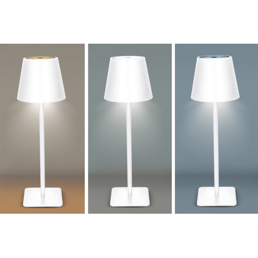 LED zatemnjevalna polnilna namizna svetilka LUCCA z upravljanjem na dotik LED/3,7V 3000/4000/6500K 2000 mAh bela