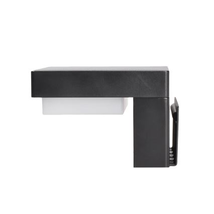 LED Solarna stenska svetilka z motion in dusk senzor PALERMO LED/5W/2000 mAh IP54 črna