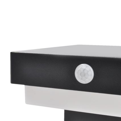 LED Solarna stenska svetilka z motion in dusk senzor PALERMO LED/5W/2000 mAh IP54 črna