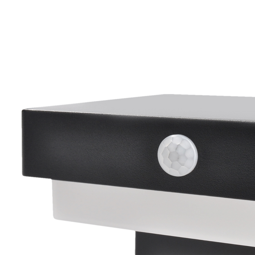 LED solarna stenska svetilka s senzorjem gibanja in mraka PALERMO LED/5W/3,7V 2000 mAh IP54 črna