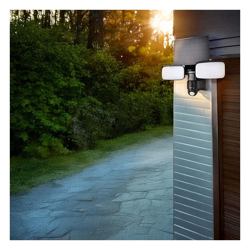 LED solarni reflektor s senzorjem LED/9W/3,7V 3600 mAh IP54