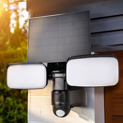 LED solarni reflektor s senzorjem LED/9W/3,7V 3600 mAh IP54