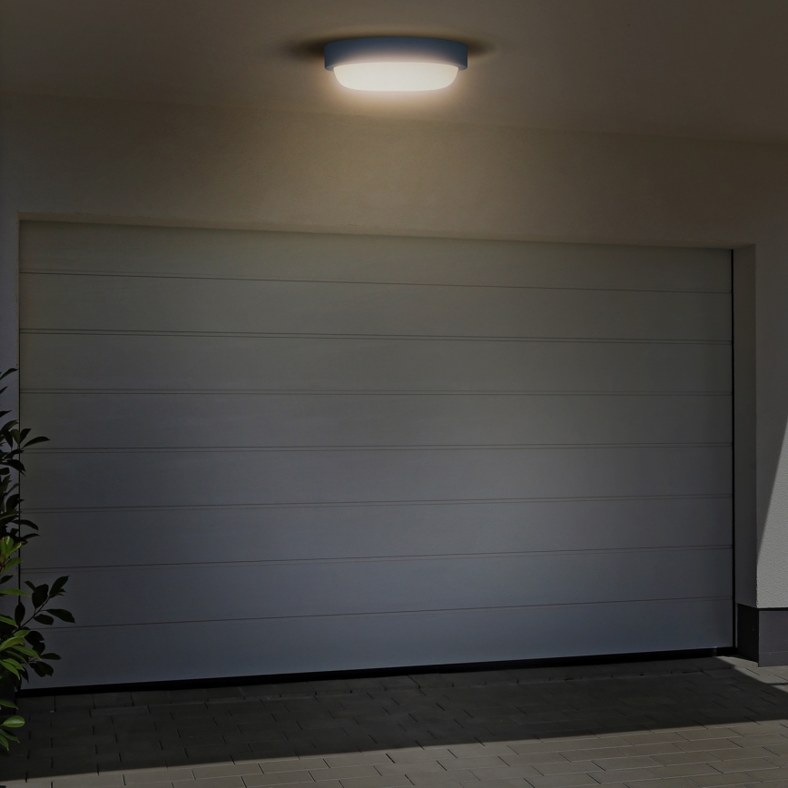 LED Zunanja stenska svetilka LED/20W/230V 4000K IP54 siva okrogla