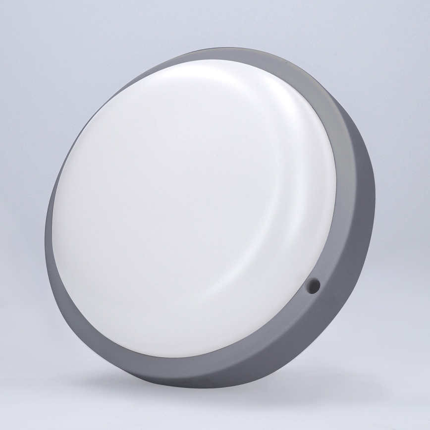 LED Zunanja stenska svetilka LED/20W/230V 4000K IP54 siva okrogla