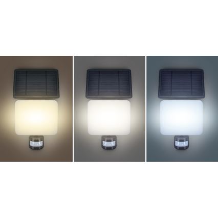 LED Solarni reflektor s senzorjem gibanja LED/11W/3,7V 4400mAh 3000K/4000K/6500K IP54