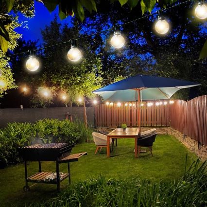 LED zunanji dekorativni niz luči GIRLANDA 25xE12 20 m IP44 topla bela