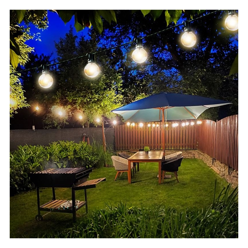 LED zunanji dekorativni niz luči GIRLANDA 25xE12 20 m IP44 topla bela