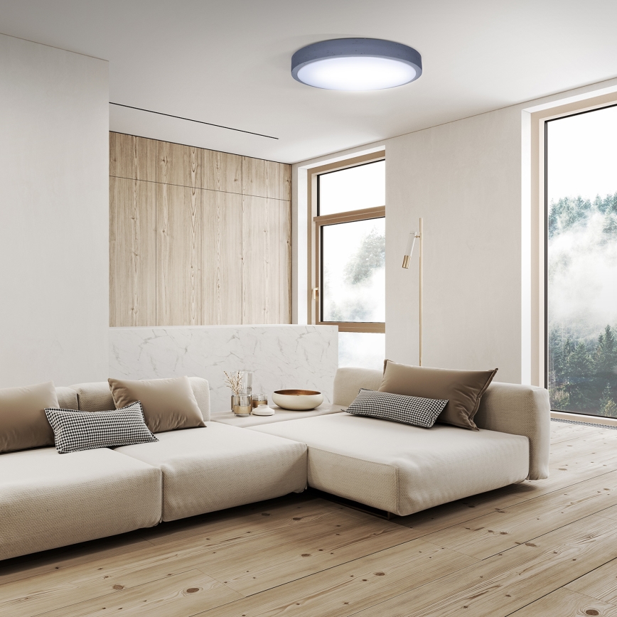 LED Zatemnitvena stropna svetilka GREY LED/60W/230V 3000-6500K siva pr. 49 cm + Daljinski upravljalnik