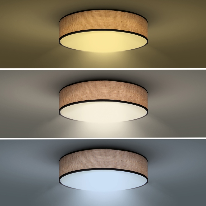 LED Zatemnitvena stropna svetilka BROWNIE LED/48W/230V 3000-6500K rjava pr. 40 cm + Daljinski upravljalnik