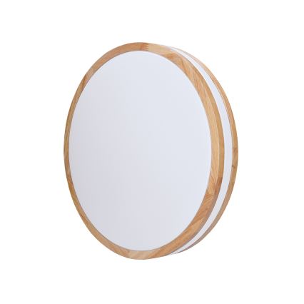 LED Zatemnitvena stropna svetilka WOODY LED/48W/230V 3000-6500K hrast pr. 38 cm + Daljinski upravljalnik
