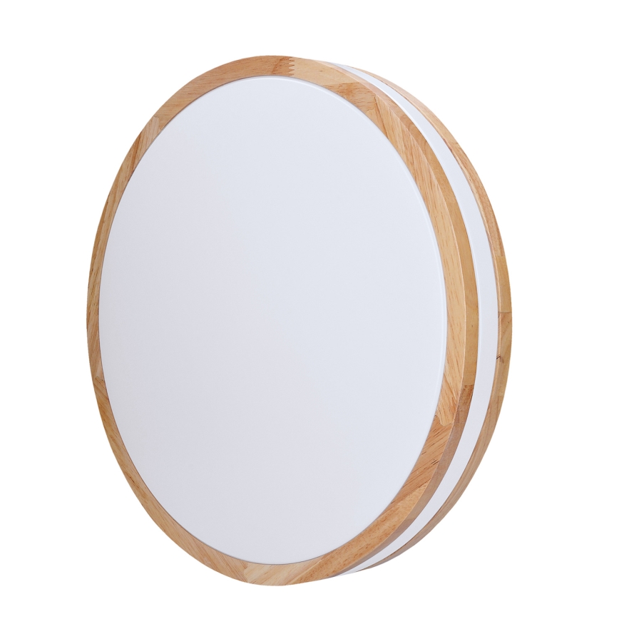LED Zatemnitvena stropna svetilka WOODY LED/60W/230V 3000-6500K hrast pr. 50 cm + Daljinski upravljalnik