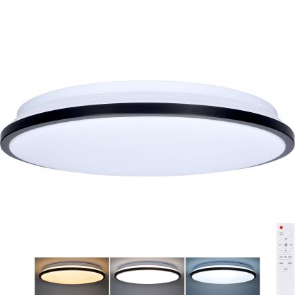 LED Zatemnitvena stropna svetilka JAMIL LED/48W/230V 3000-6500K črna + Daljinski upravljalnik