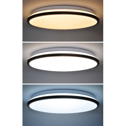 LED Zatemnitvena stropna svetilka JAMIL LED/48W/230V 3000-6500K črna + Daljinski upravljalnik