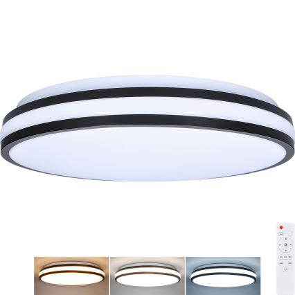 LED Zatemnitvena stropna svetilka LASKOS LED/48W/230V 3000-6500K črna + Daljinski upravljalnik