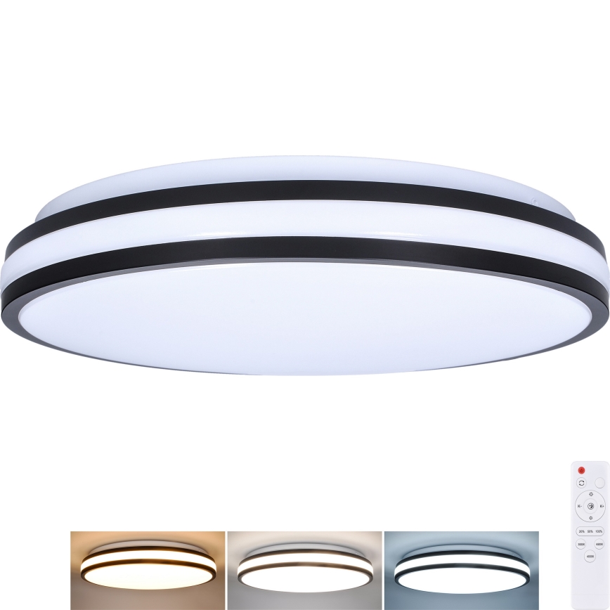 LED Zatemnitvena stropna svetilka LASKOS LED/48W/230V 3000-6500K črna + Daljinski upravljalnik