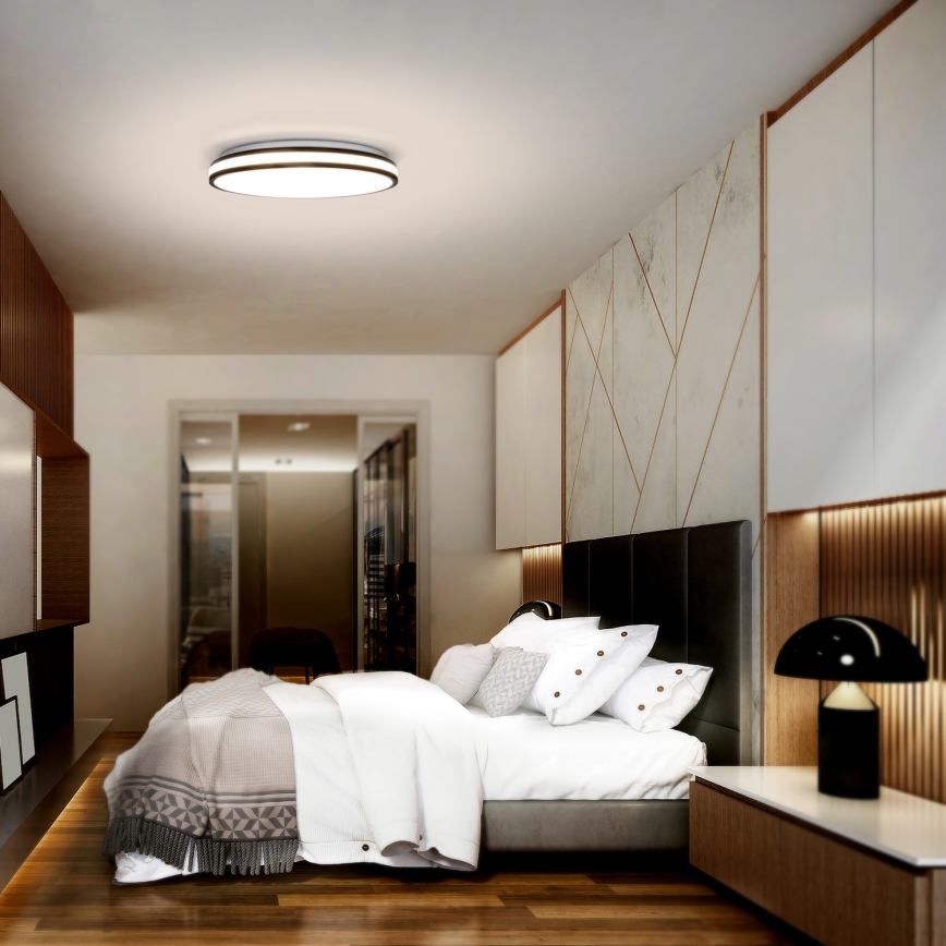 LED Zatemnitvena stropna svetilka LASKOS LED/48W/230V 3000-6500K črna + Daljinski upravljalnik