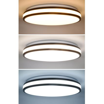 LED Zatemnitvena stropna svetilka LASKOS LED/48W/230V 3000-6500K črna + Daljinski upravljalnik