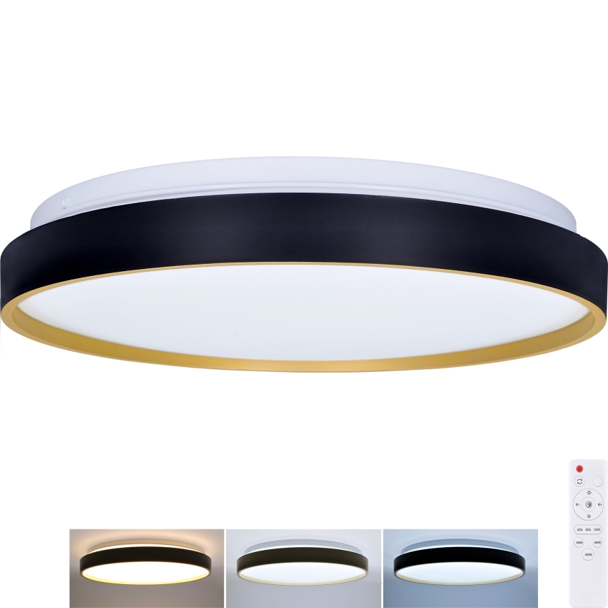 LED Zatemnitvena stropna svetilka CALA LED/48W/230V 3000-6500K črna/zlata + Daljinski upravljalnik