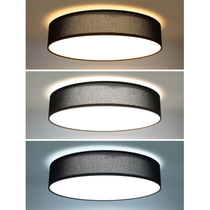 LED Zatemnitvena stropna svetilka PENLEY LED/48W/230V 3000-6500K pr. 40 cm črna + Daljinski upravljalnik