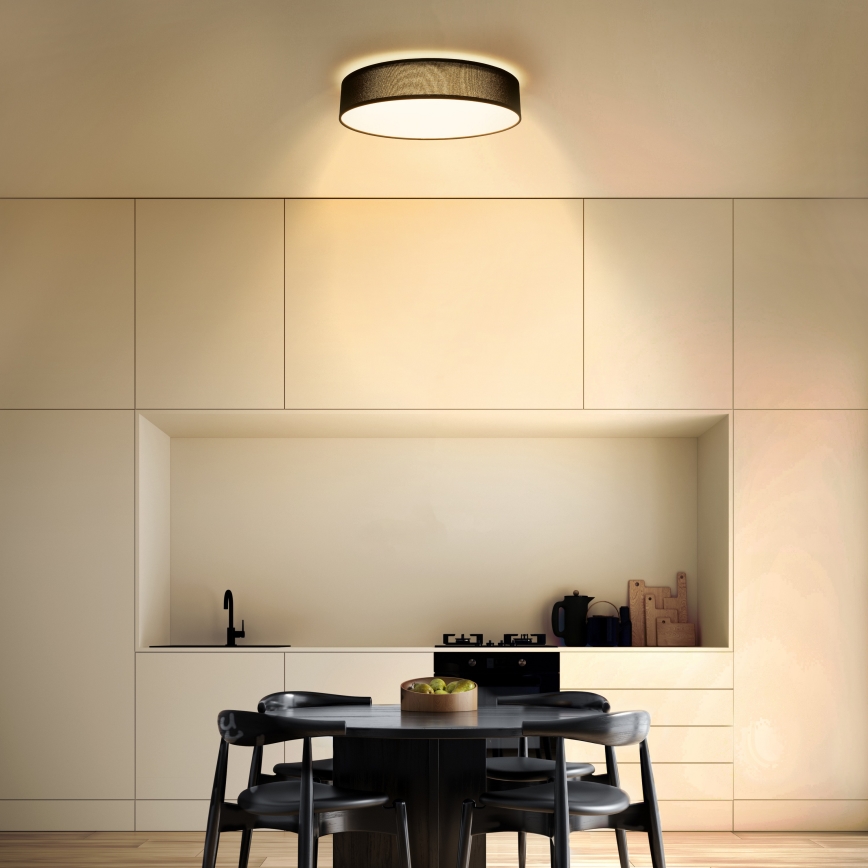 LED Zatemnitvena stropna svetilka PENLEY LED/48W/230V 3000-6500K pr. 40 cm črna + Daljinski upravljalnik