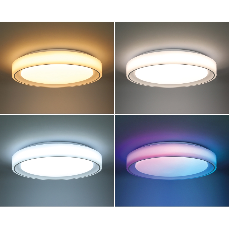 LED RGB Zatemnitvena stropna svetilka FLOCO LED/30W/230V 3000-6500K + RGB/6W pr. 40cm + Daljinski upravljalnik