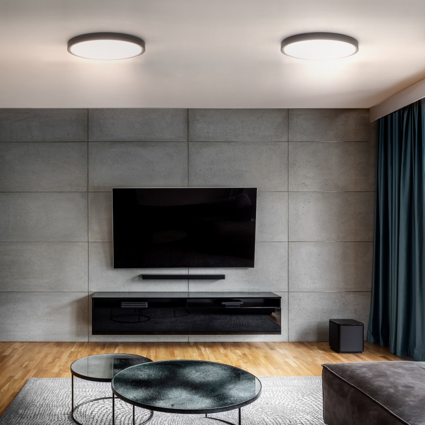 LED Zatemnitvena stropna svetilka ESTELA LED/36W/230V pr. 30 cm črna + Daljinski upravljalnik